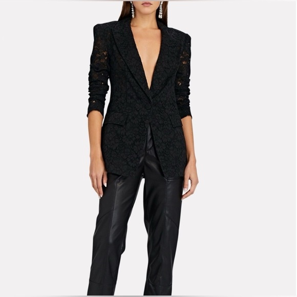 VERONICA BEARD Long and Lean Cotton Corded Lace Jacket Black Sz 2 - Picture 2 of 9